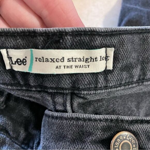 Lee Jeans Vintage Black Denim relaxed straight leg size 14 medium 90s Y2K - Picture 4 of 7